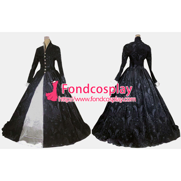 Gothic Lolita Punk Medieval Gown Black And White Ball Long Dress Evening Dress Tailor-Made[CK1440]