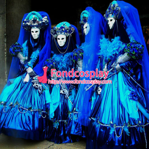 Halloween Carnival Of Venice Traditional Italian Clothing Mask Ball Gown Cosplay Costume Custom-Made[G949]