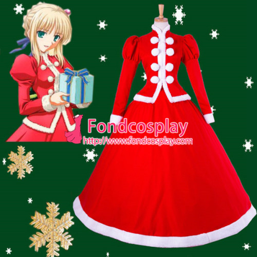 Fate/Stay Night Saber Christmas Dress Cosplay Costume Tailor-Made[G851]