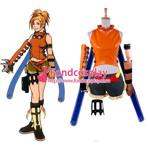 Final Fantasy-Ffx-2 Rikku Outfit Game Cosplay Costume Tailor-Made[G1401]