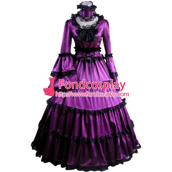 Gothic Lolita Punk Medieval Gown Grape Ball Long Evening Dress Jacket Tailor-Made[CK1414]