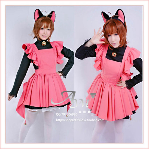 Cardcaptor Sakura Kinomoto Sakura Outfit Dress Cosplay Costume Tailor-Made[G703]