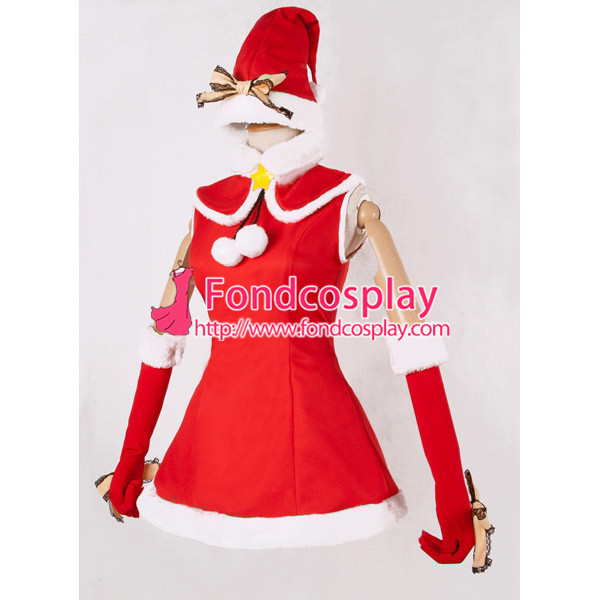 Vocaloid 2 Hatsune Miku Dress Christmas Velvet Cosplay Costume Custom-Made[G852]
