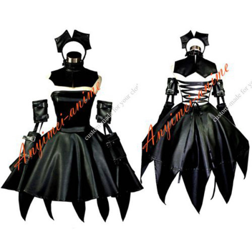 Chobits Freya Dark Chii Faux Leather Pvc Maid Dress Cosplay Costume Custom-Made[G567]