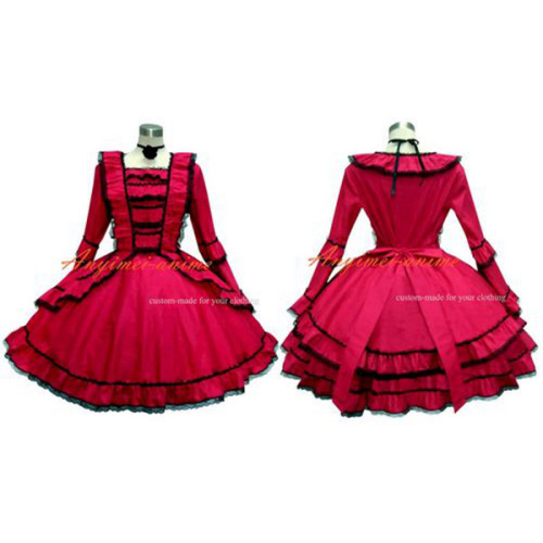 fondcosplay adult sexy cross dressing sissy maid short Gothic lolita sweet red Cotton dress cosplay costume CD/TV[G332]