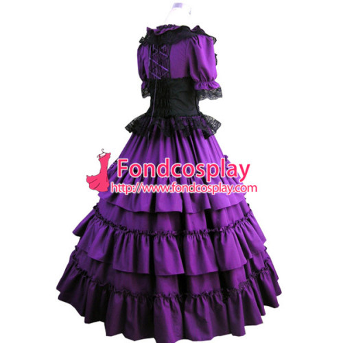Gothic Lolita Punk Medieval Gown Violet Ball Long Evening Dress Jacket Tailor-Made[CK1398]