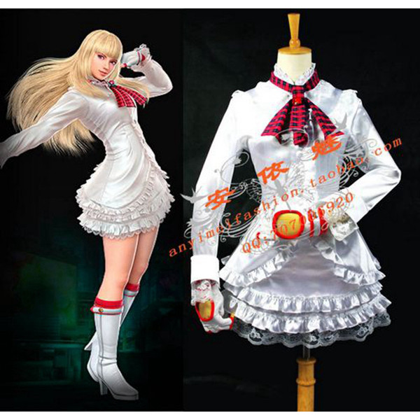 Tekken 6 Lili Satin Dress Game Cosplay Costume Tailor-Madee[G688]