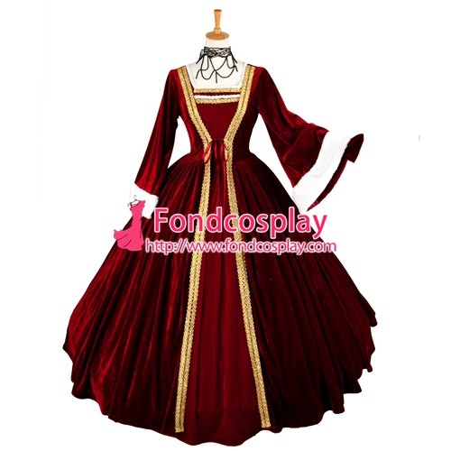 Victorian Rococo Medieval Gown Ball Dress Gothic Punk Velvet Cosplay Costume Tailor-Made[G1330]