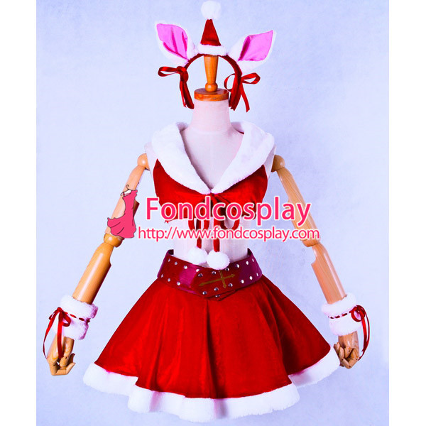 Suzumiya Haruhi No Yuuutsu-Suzumiya Haruhi Christmas Velvet Dress Cosplay Costume Custom-Made[G853]
