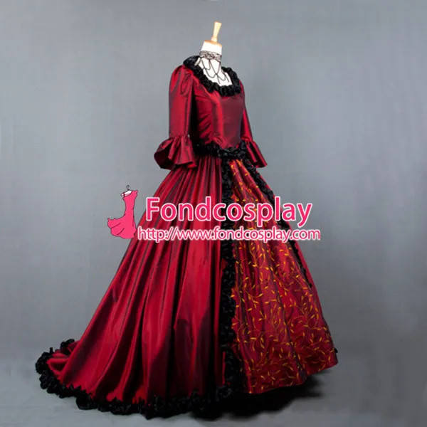 Victorian Rococo Medieval Gown Ball Dress Gothic Embroidered Tafetta Cosplay Costume Tailor-Made[G776]