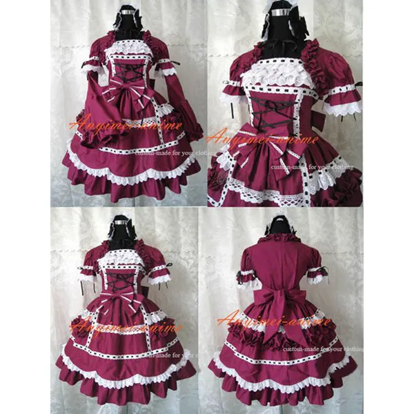 Gothic Lolita Punk Sweet Fashion Dress Grape And White Maid Dress Cosplay Costume Tailor-Made[CK1282]