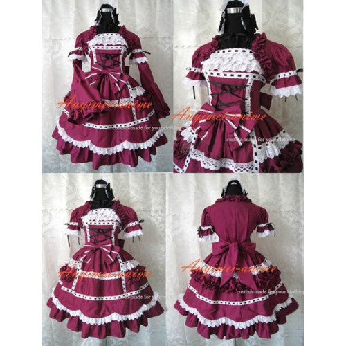 Gothic Lolita Punk Sweet Fashion Dress Grape And White Maid Dress Cosplay Costume Tailor-Made[CK1282]