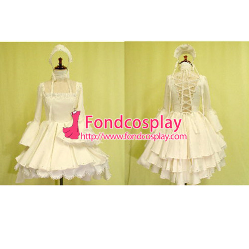 Chobits Chii White Satin Dress Cosplay Costume Tailor-Made[CK046]