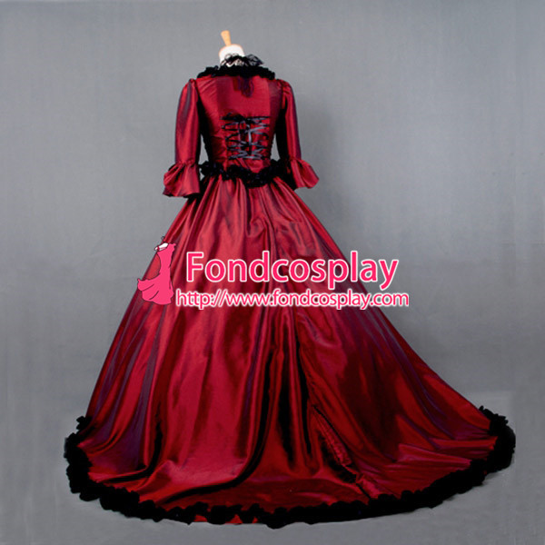 Victorian Rococo Medieval Gown Ball Dress Gothic Embroidered Tafetta Cosplay Costume Tailor-Made[G776]