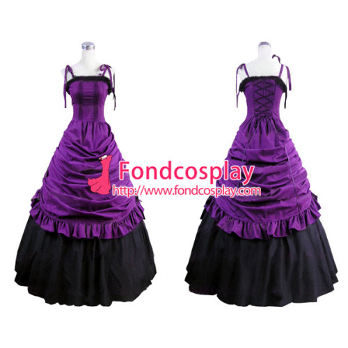 Gothic Lolita Punk Medieval Gown Violet Ball Long Evening Dress Jacket Tailor-Made[CK1406]