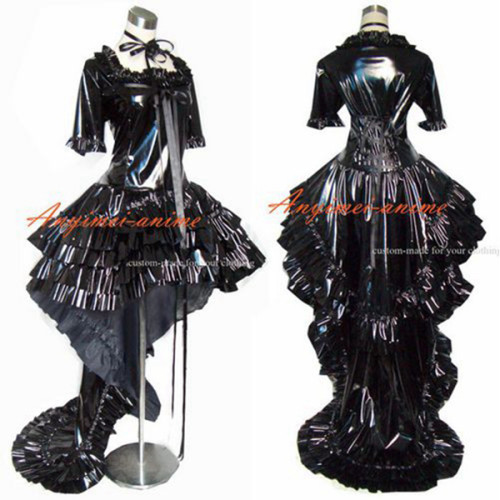 Chobits Chii Black Pvc Dress Cosplay Costume Tailor-Made[G352]
