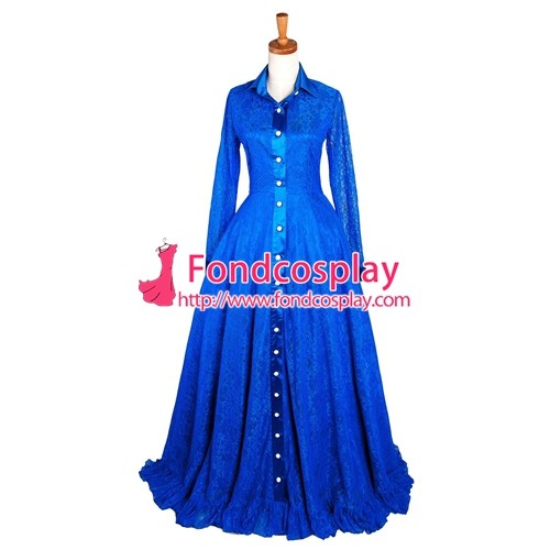 Blue Lace Dress Gothic Lolita Long Gown Tailor-Made[G1630]