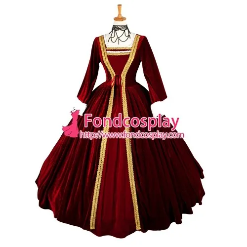 Victorian Rococo Medieval Gown Ball Dress Gothic Punk Velvet Cosplay Costume Tailor-Made[G1330]