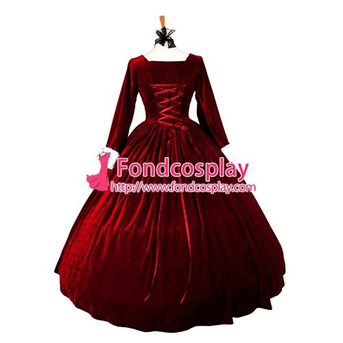 Victorian Rococo Medieval Gown Ball Dress Gothic Punk Velvet Cosplay Costume Tailor-Made[G1330]