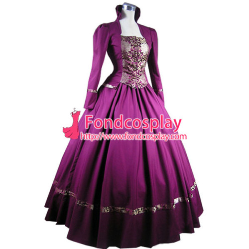 Gothic Lolita Punk Medieval Gown Violet Ball Long Evening Dress Coat Cosplay Costume Tailor-Made[CK1361]
