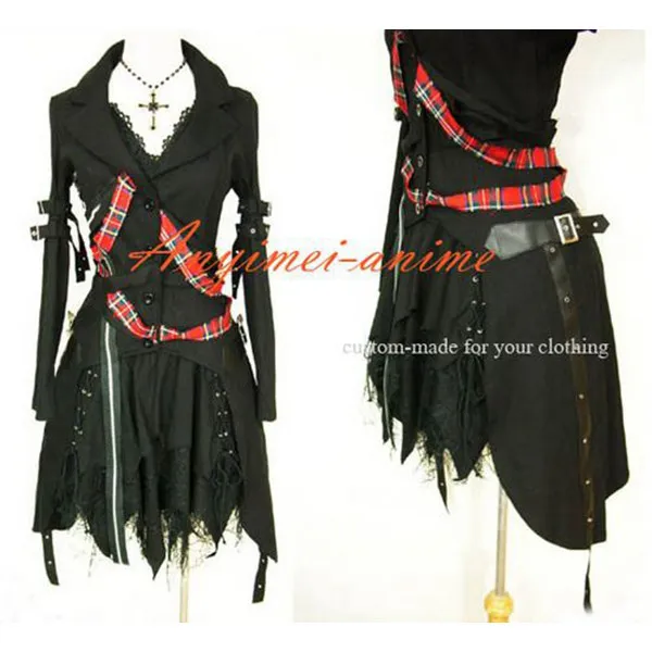 Gothic Lolita Punk Fashion Black Jacket Coat Dress Cosplay Costume Tailor-Made[CK1138]