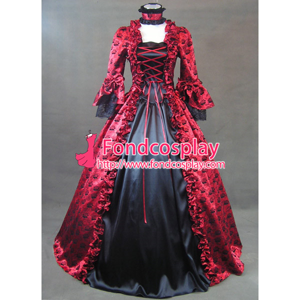 138.50 - Gothic Punk Medieval Gown Red Ball Long Evening Dress Jacket Tailor-Made[CK1390] - www.fondcosplay.com