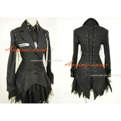 Gothic Lolita Punk Fashion Black Jacket Coat Dress Cosplay Costume Tailor-Made[CK1143]