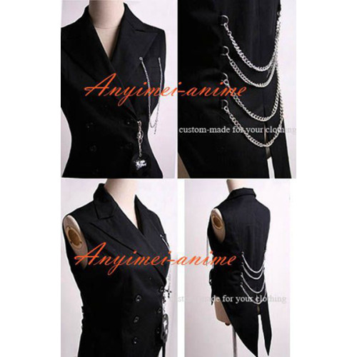 Gothic Lolita Punk Sweet Fashion Black Coat And Pants White Shirt Outfit Cosplay Costume Custom-Made[CK1277]