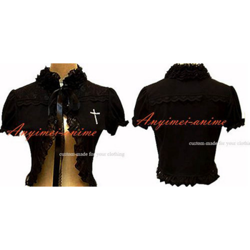 Gothic Lolita Punk Fashion Shirt Black Cotton Jacket Cosplay Costume Tailor-Made[CK1301]