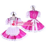 Lockable Maid Dress Hotpink Pvc-Lace French Maid Uniform Tailor-Made[G1658]