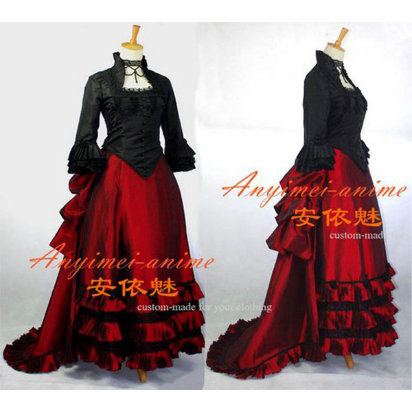 Elegant Gothic Punk Dress Medieval Victorian Rococo Gown Dress Cosplay Costume Custom-Made[G689]
