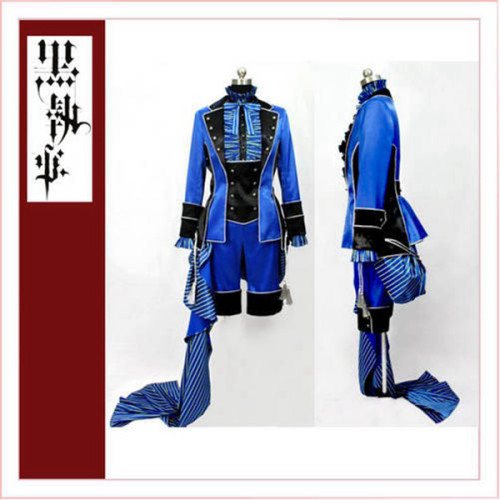 Black Butler Kuroshitsuji Ciel Phantomhive Blue Dress Cosplay Costume Tailor-Made[CK1356]