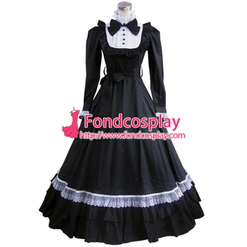 Gothic Lolita Punk Medieval Gown Black Long Evening Dress Jacket Tailor-Made[CK1425]