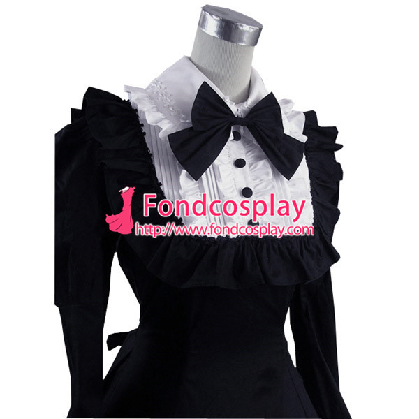 Gothic Lolita Punk Medieval Gown Black Ball Long Evening Dress Jacket Tailor-Made[CK1403]