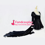 Anime Chii Chobits Freya Black Satin Dress Cosplay Costume Custom-Made[G607]