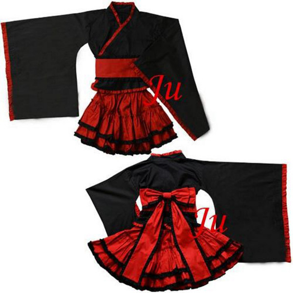Gothic Lolita Punk Fashion Dress Outfit Japan Kimono Cosplay Costume Tailor-Made[CK255]