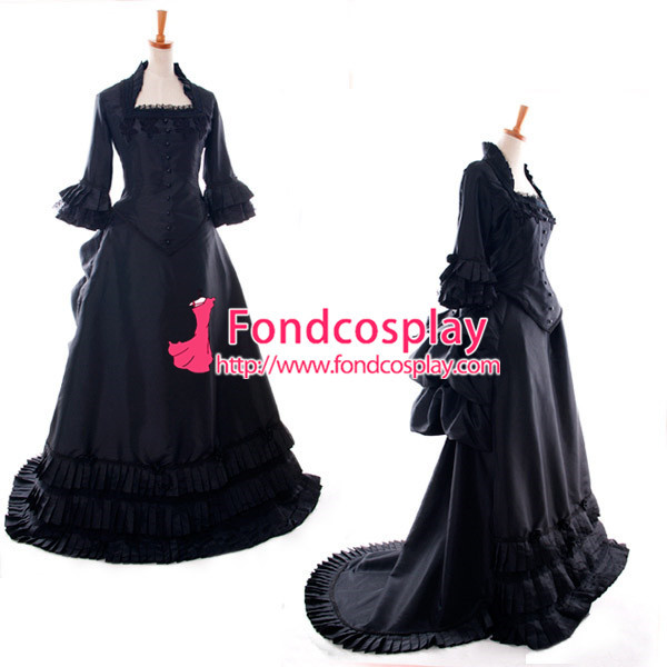 Victorian Rococo Medieval Gown Motion Trail Ball Outfit Gothic Punk Cosplay Costume Custom-Made[G909]