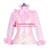 French Sissy maid glass silk lockable shirt Uniform cosplay costume Tailor-made[G3951]