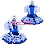 French Sissy maid satin lockable dress Uniform cosplay costume Tailor-made[G3958]