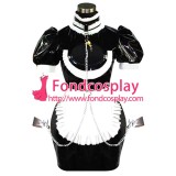 French Sissy Maid Pvc Dress Uniform Lockable Cosplay Costume Tailor-made[CK844]