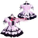 French Sissy maid satin lockable dress Uniform cosplay costume Tailor-made[G3965]