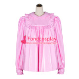 French Sissy Maid baby pink PVC shirt Uniform Cosplay Costume Tailor-made[G4056]