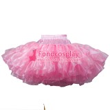 French pink Organza petticoat underskirt sissy maid skirt tailor-made [T11]