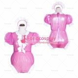 fondcosplay Sissy Maid Hot pink Clear Pvc Romper Lockable Uniform Cosplay TV/CD Tailor-Made[G4067]