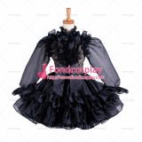 fondcosplay sissy maid black Organza Lockable Uniform Dress Cosplay TV/CD tailor-made[G1214]