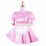 fondcosplay lockable faux leather pink sissy maid dress TV/CD Tailor-made[G1424]