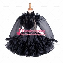 fondcosplay sissy maid black Organza Lockable Uniform Dress Cosplay TV/CD tailor-made[G1214]