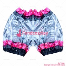 fondcosplay adult sexy cross dressing sissy maid short French clear PVC bloomers knickers panties unisex CD/TV[G3897]