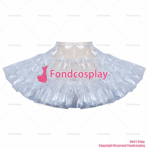 fondcosplay adult sexy cross dressing sissy maid short French soft clear PVC petticoat underskirt skirt CD/TV [G3909]