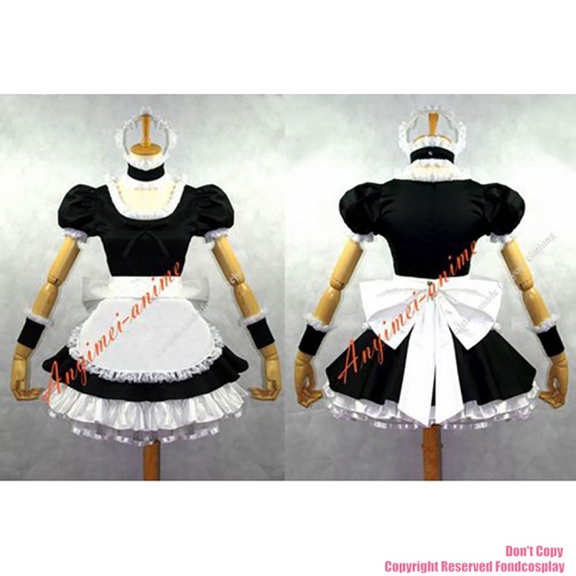fondcosplay adult sexy cross dressing sissy maid short black cotton Sd Dress Doll School Uniform white apron Custom-made[G622]